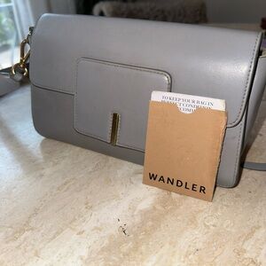 Wandler Gray Crossbody Bag with Gold Hardware
